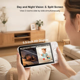 ieGeek Baby 5 5.5-inch HD split-screen baby monitor for day and night viewing