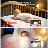 ieGeek Baby 5 video monitor with prone sleep and face cover alerts