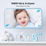 Get closer views with 4x digital zoom on the ieGeek Baby 7S's 5-inch 1080P HD monitor.