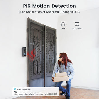 Stay secure with ieGeek Bell J1's PIR motion detection that sends real-time alerts in just 3 seconds.