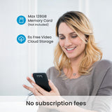 ieGeek Bell J9 Plus doorbell camera with complimentary 6s cloud storage and 128GB expandable memory card support.