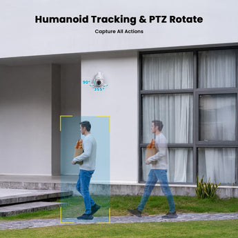 ieGeek IE92 PoE camera automatically follows human movement with its PTZ rotation.