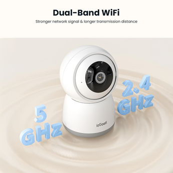 ieGeek SC1 security camera supports both 2.4GHz and 5GHz dual-band WiFi.