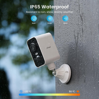 ieGeek ZS-GX3S battery-powerd outdoor surveillance camera with IP65 waterproof to resist rain, stormy weather