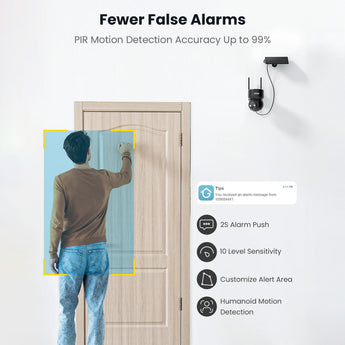 ieGeek DQ201 solar-powered security camera reduces false alarms with 99% accurate PIR motion detection.