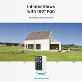 ieGeek S3 security camera offers infinite views with 180° pan, providing wider coverage and more detailed monitoring.