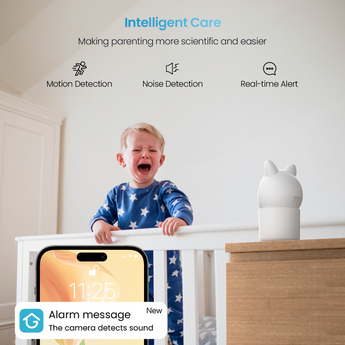 ieGeek Baby 4 video monitor alerts you to baby's sounds with smart noise detection.