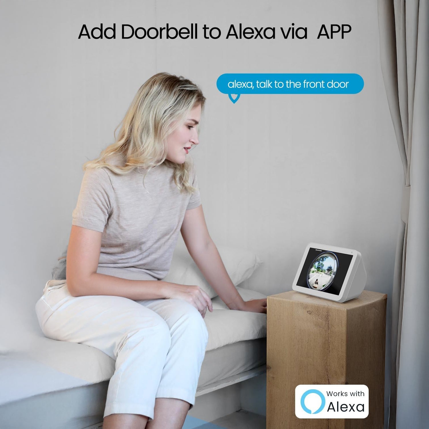 Control your doorbell with voice commands by adding ieGeek Bell J10 to Alexa via the app.