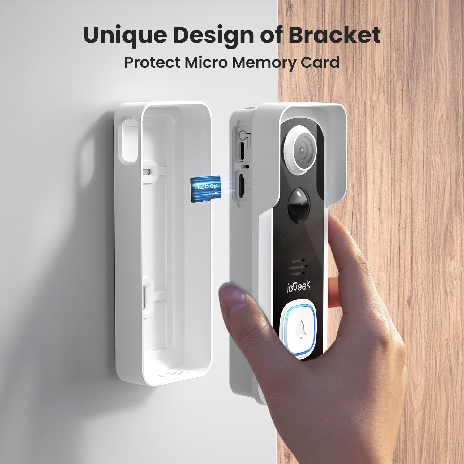 Protect your micro memory card with ieGeek Bell J9's built-in bracket while enjoying 128GB expandable storage.