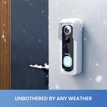 ieGeek Bell J9 doorbell withstands snowy weather with IP65 weather resistance.