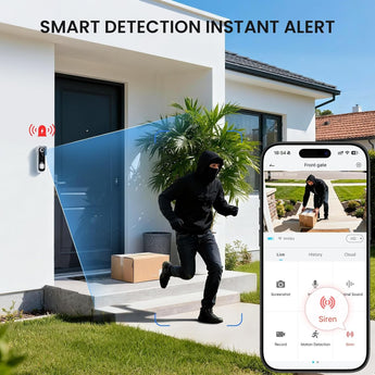 ieGeek Bell J9's smart detection system for real-time home security.