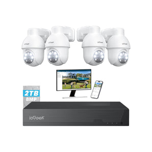 ieGeek IE82 PoE Cameras System comes with upgraded 8MP resolution and included 2TB hard drive.