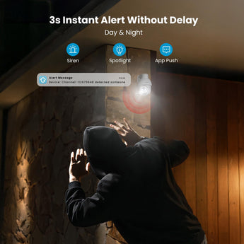 ieGeek IE82 PoE camera delivers instant 3-second alerts for immediate security response.