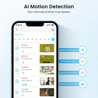 ieGeek S1 Pro uses AI motion detection to distinguish between people, pets, and vehicles.