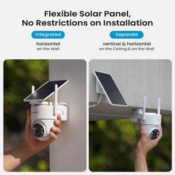 ieGeek S5 security camera features flexible solar panel mounting for optimal positioning.